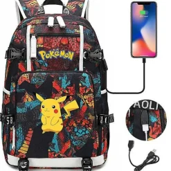 Pokemon Rucksack Mit Usb - Ideal Fur Laptops