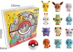 Pokemon Spielbox Mit Pokeball Und Gesichter-Wechselnden Pokemons