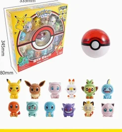 Pokemon Spielbox Mit Pokeball Und Gesichter-Wechselnden Pokemons