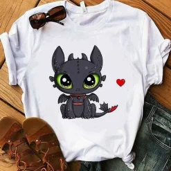 Pokemon T-Shirt Fur Frauen / Madchen Snorlax Togepi Squirtle Japanese T-Shirt
