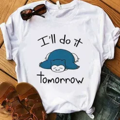 Pokemon T-Shirt Fur Frauen / Madchen Snorlax Togepi Squirtle Japanese T-Shirt