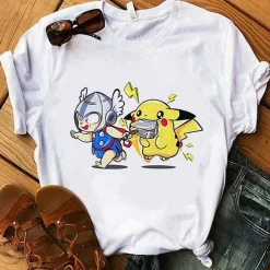 Pokemon T-Shirt Fur Frauen / Madchen Snorlax Togepi Squirtle Japanese T-Shirt