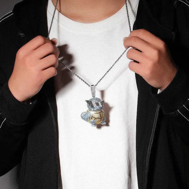 Schiggy Squritle - Stylishe Pokemon Hip Hop Hals Kette