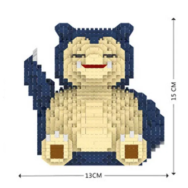 Sitzender Relaxo / Snorlax Pokemon Baustein Set