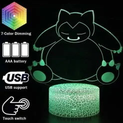 Snorlax Relaxo Nachtlicht Tischlampe 3D Led Lampe