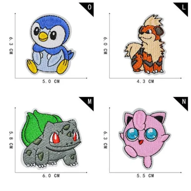 16 Stk. Pokemon Stoff-Patches Zum Aufnahen
