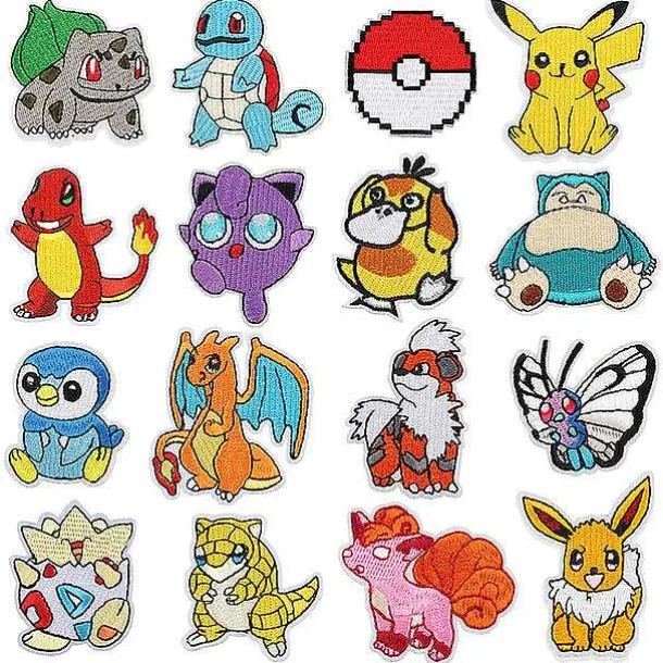 16 Stk. Pokemon Stoff-Patches Zum Aufnahen