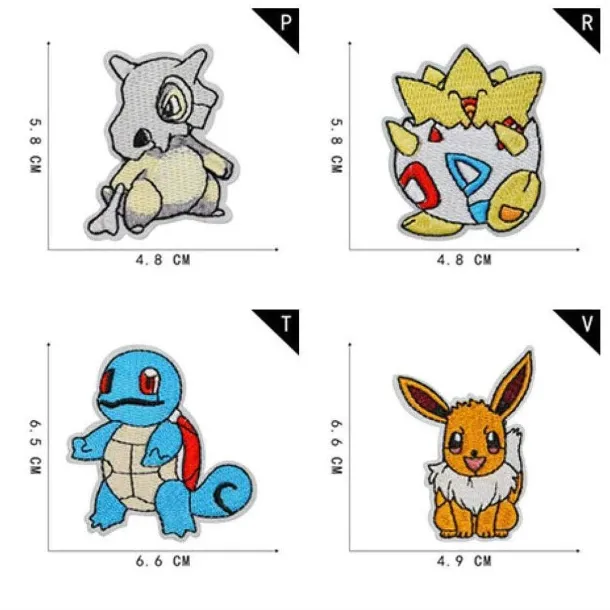16 Stk. Pokemon Stoff-Patches Zum Aufnahen