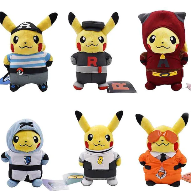 6X Pokemon Pikachu Cosplay Plusch (Ca. 20Cm) Team Rocket